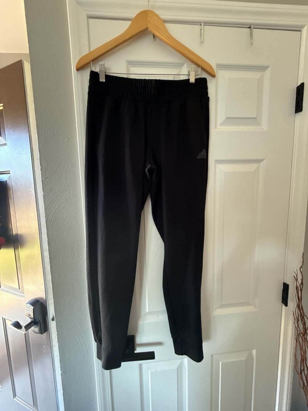Adidas Aeroready Black Athletic Track Pants with Side Stripe